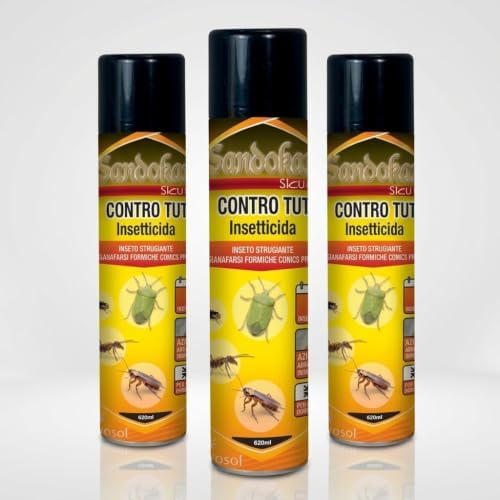 Insetticida Spray Insetti Striscianti 400 ml – Scarafaggi, Formiche, Pulci, Cimici – Per Crepe e Fessure, Non Macchia - Lemag srl