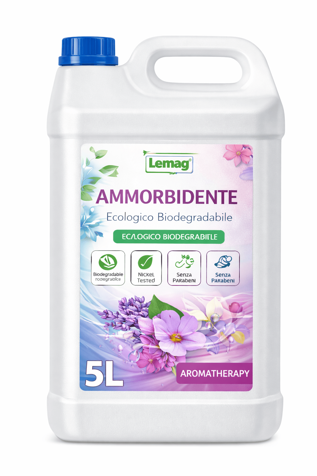 Ammorbidente Ecologico Biodegradabile 1L / 5L – Profumo Intenso e Duraturo – Senza Parabeni – Nickel Tested – Non Testato su Animali – LEMAG SRL - Lemag srl
