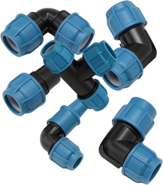 Raccordi a Compressione per Tubi in Polietilene 16 mm – Tee e Diritto - Lemag srl