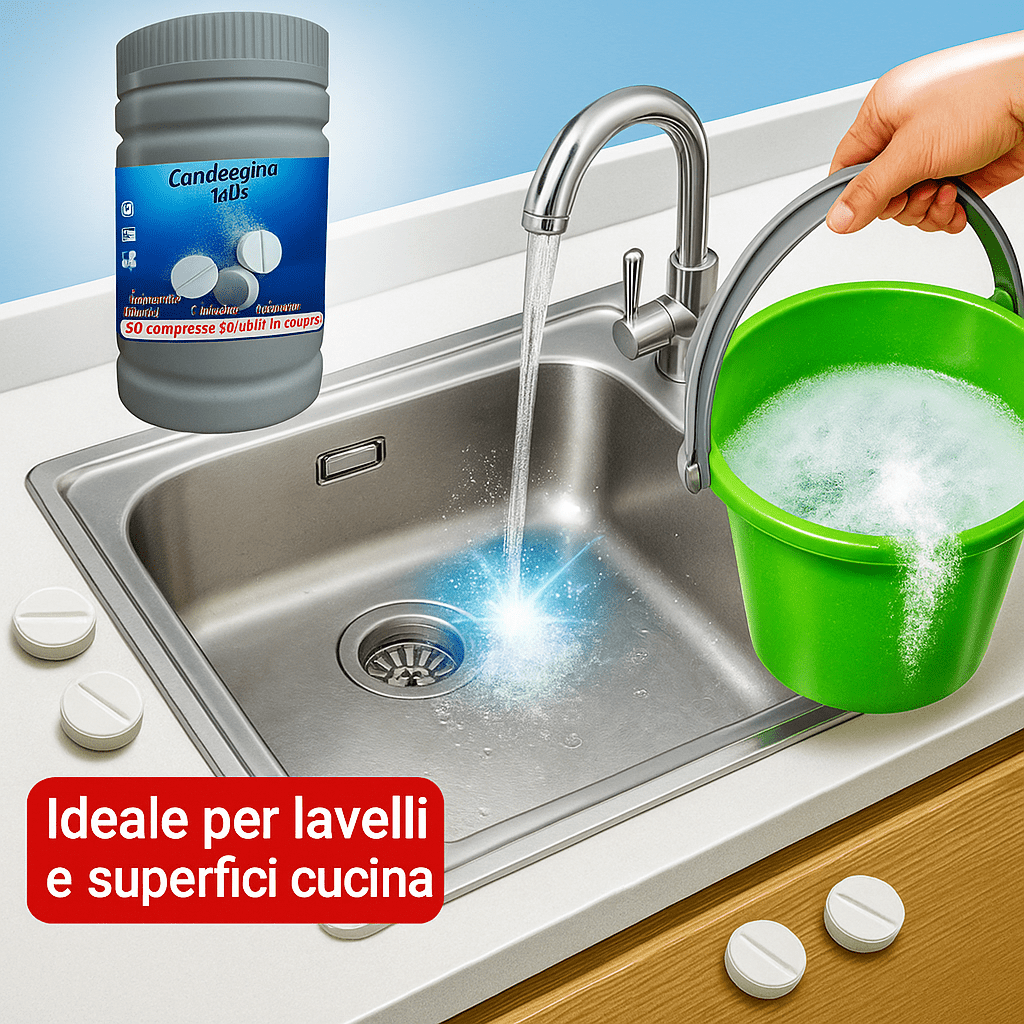 Candeggina in Pastiglie – 50 Tabs = 250L – Sbiancante Igienizzante – Lemag SRL - Lemag srl