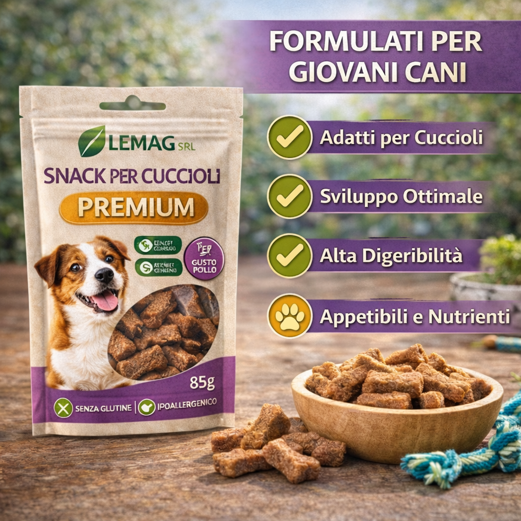 Snack per Cane Premium 5 Confezioni da 85 g Senza Glutine Ipoallergenico Addestramento LEMAG SRL - Lemag srl
