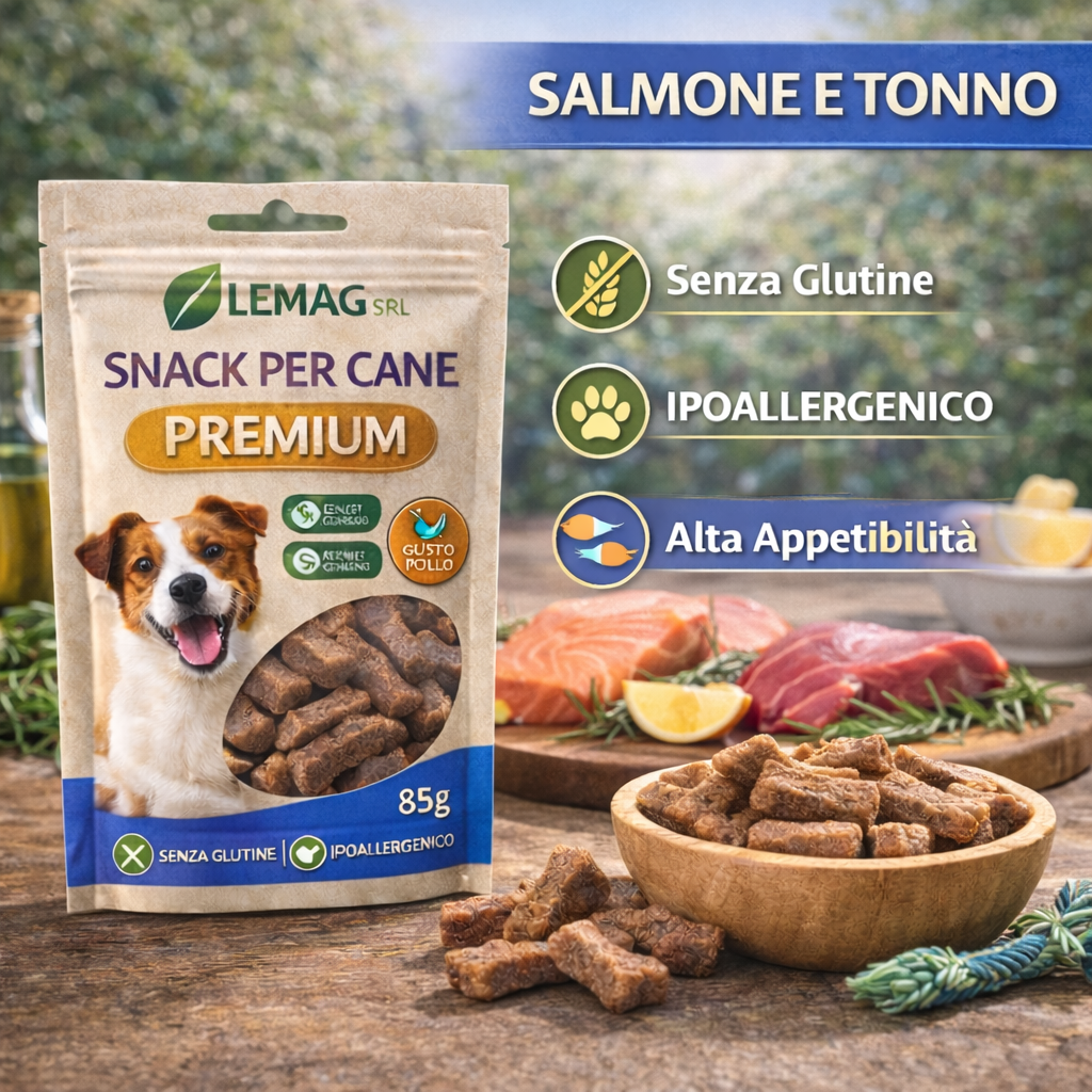 Snack per Cane Premium 5 Confezioni da 85 g Senza Glutine Ipoallergenico Addestramento LEMAG SRL - Lemag srl