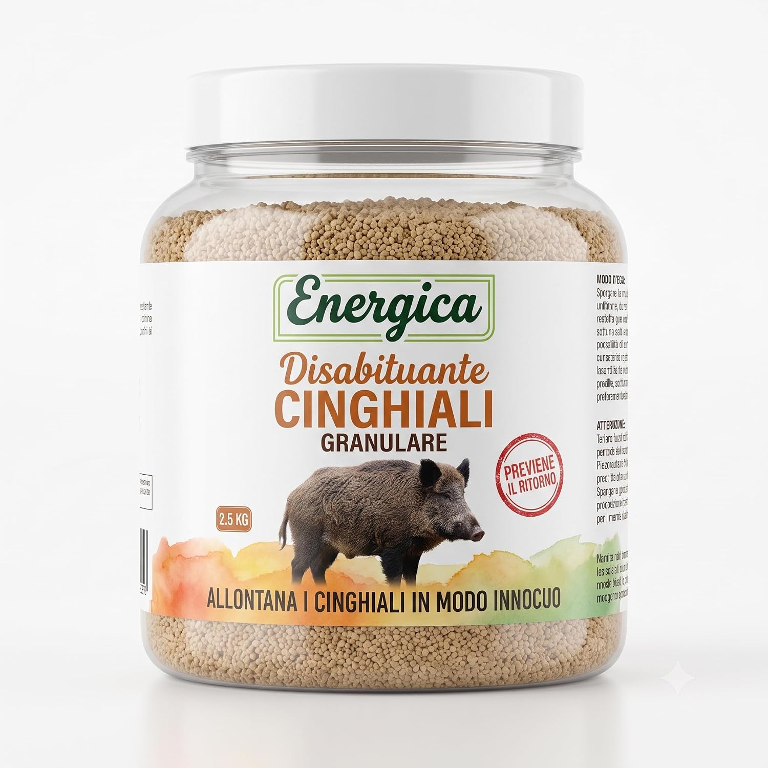 Disabituante Cinghiali Granulare 2,5 Kg – Repellente Granuli per Allontanare i Cinghiali da Giardini Campi e Aiuole – Non Uccide gli Animali – Previene il Ritorno – per Uso Esterno - Lemag srl