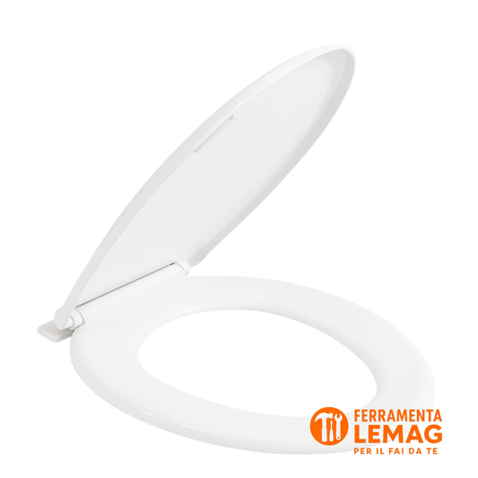 Sedile WC Copriwater Universale Bianco Termoplastico Leggero Tavoletta Bagno - Lemag srl