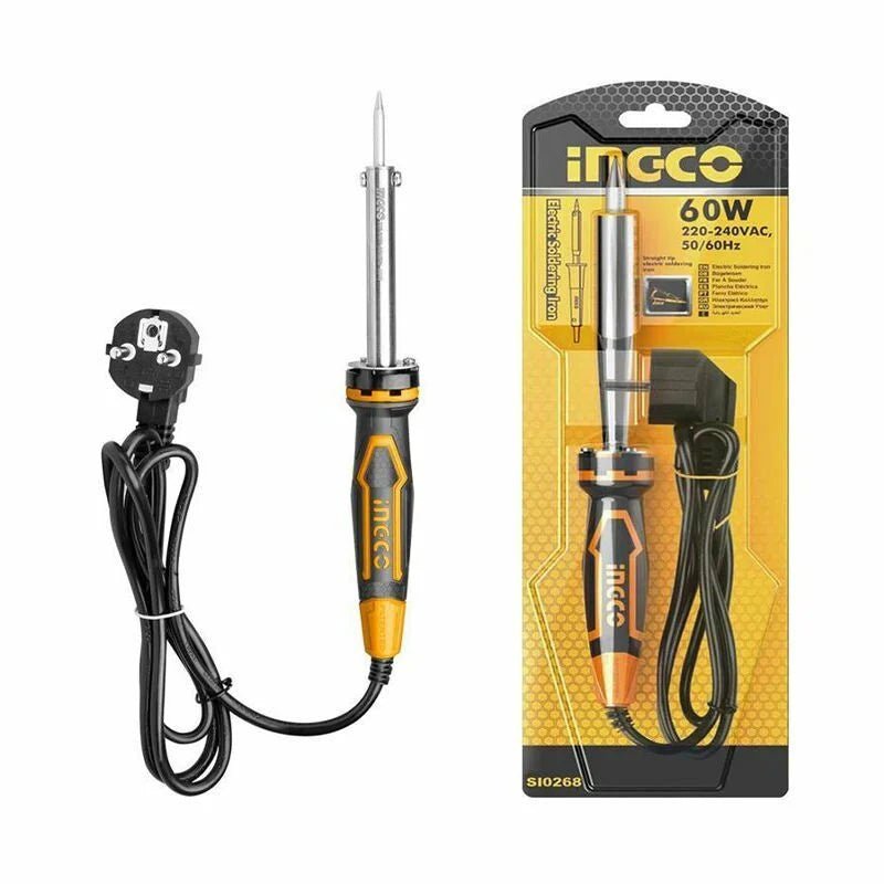 Ingco Si0268 Saldatore Elettrico Da 60 W Professionale Con Testa a Punta Dritta - Lemag srl