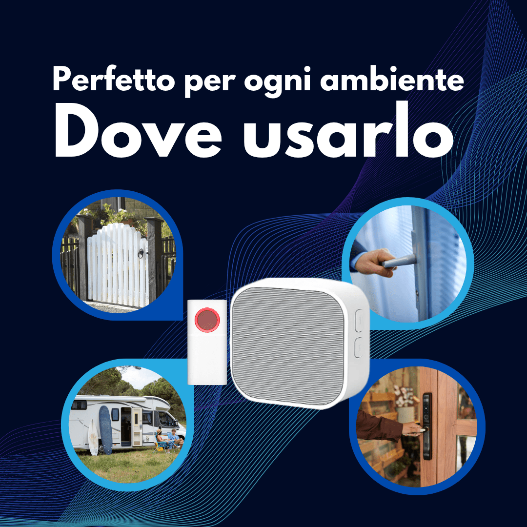 Campanello Wireless SYNTESY Batdoor 150m 36 Suonerie LED Bianco - Lemag srl