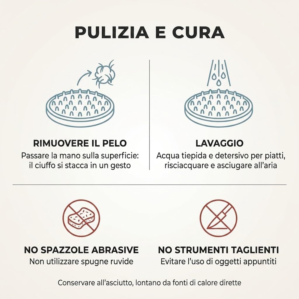 Set 3 Spazzole in Silicone per Animali - Non Graffiano la Pelle e il Pelo Si Stacca Facilmente - Per Cani e Gatti a Pelo Corto e Medio - Lavabili - Lemag srl
