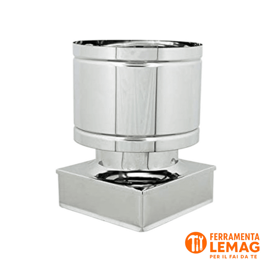 Comignolo fumaiolo antivento antipioggia canne fumarie acciaio inox 270x270 mm - Lemag srl