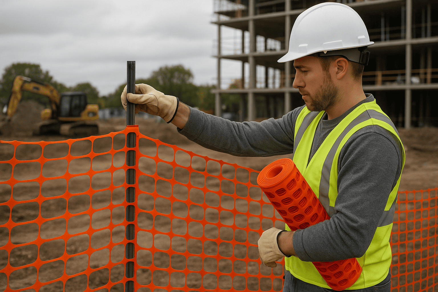 Rete Delimitazione Cantiere Leggera Arancio 1 - 1,2x50 mt in Rotolo - Lemag srl - Lemag srl