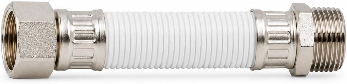 Flessibile Estensibile per Acqua Sanitaria MF 3/4" da 100 a 200 mm Tubo Estensibile Idraulico per Collegamenti Acqua - Lemag srl