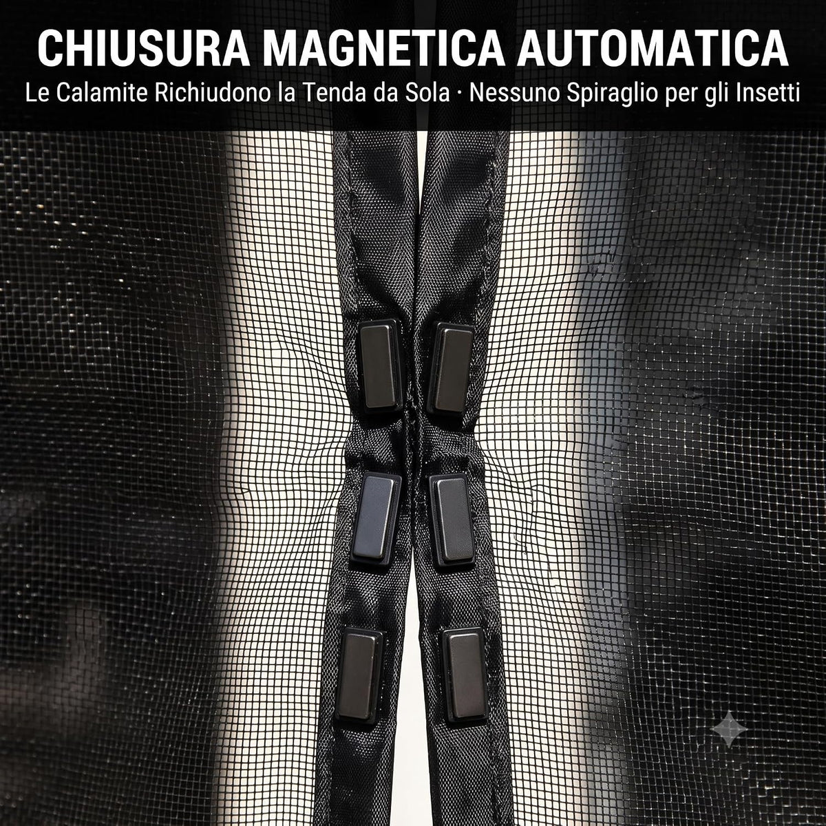 Zanzariera Magnetica da Porta 100x210 cm Nera – Senza Forare - Lemag srl