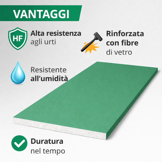 Lastra Cartongesso HYDRO Idrofuga 120x60 cm Sp. 13 mm – Pannello Resistente all’Umidità per Pareti e Contropareti – LEMAG SRL - Lemag srl