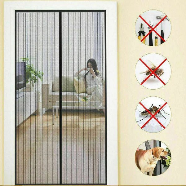 Zanzariera Magnetica Grigia 130x230 cm per Porte e Balconi - Facile Installazione - Lemag srl
