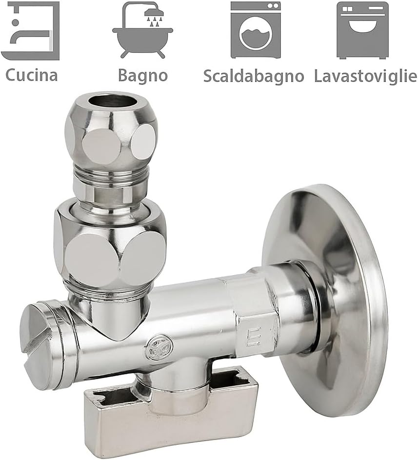 Rubinetto Sottolavabo 1/2" x 10 mm Snodo Orientabile Ottone - Lemag srl