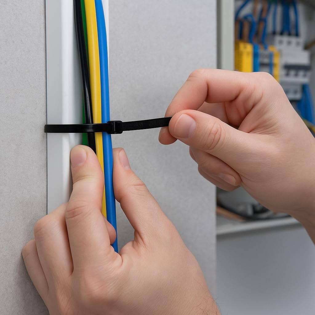 Set 100 Fascette di Cablaggio 2,5×200 mm – Nere – Nylon Resistente ai Raggi UV – Chiusura a Cricchetto per Elettricità, Fai-da-Te e Giardinaggio - Lemag srl