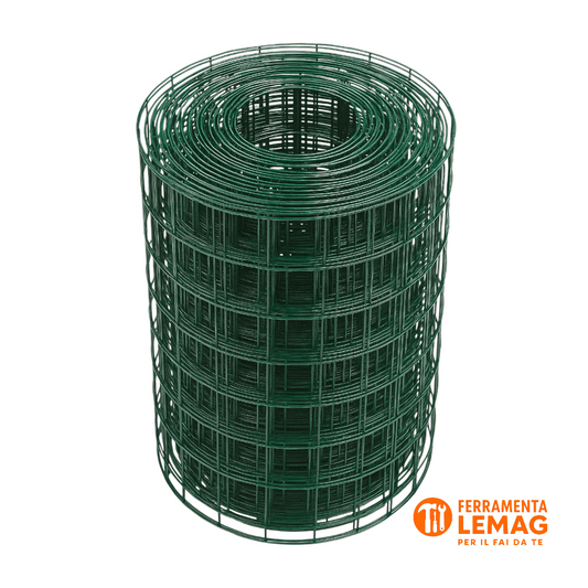 Rete metallica plastificata 20 m h120 cm, resistente per recinzioni e giardini - Lemag srl