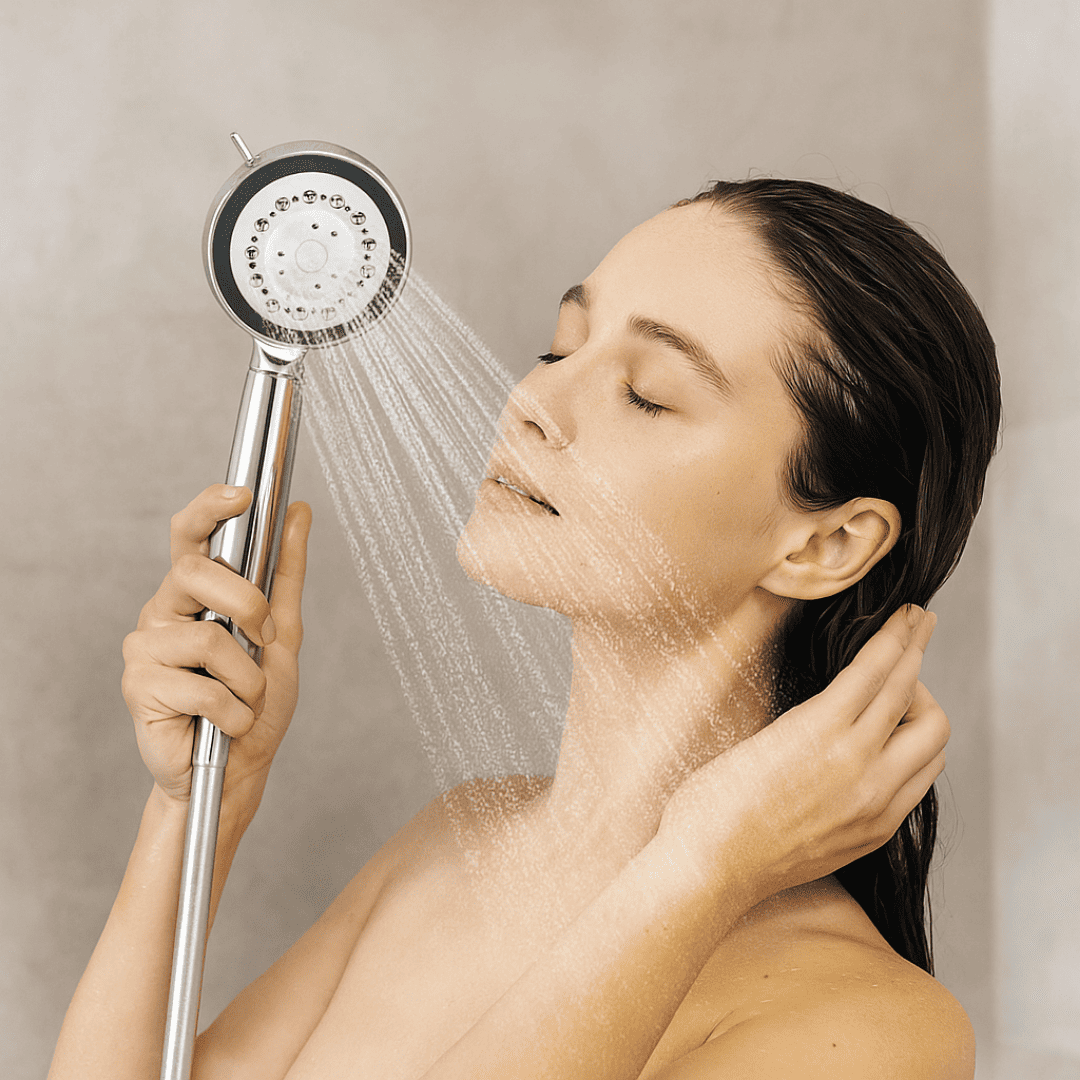 Soffione Doccia 8 Getti Cromato Universale Anticalcare Alta Pressione - Lemag srl