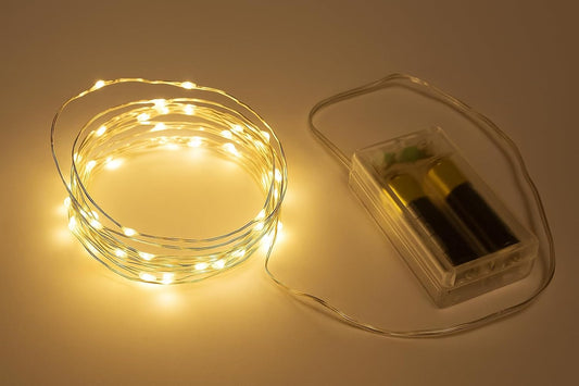 Luci di Natale a Batteria 40 LED Bianco Caldo con Timer – Flessibili - Lemag srl