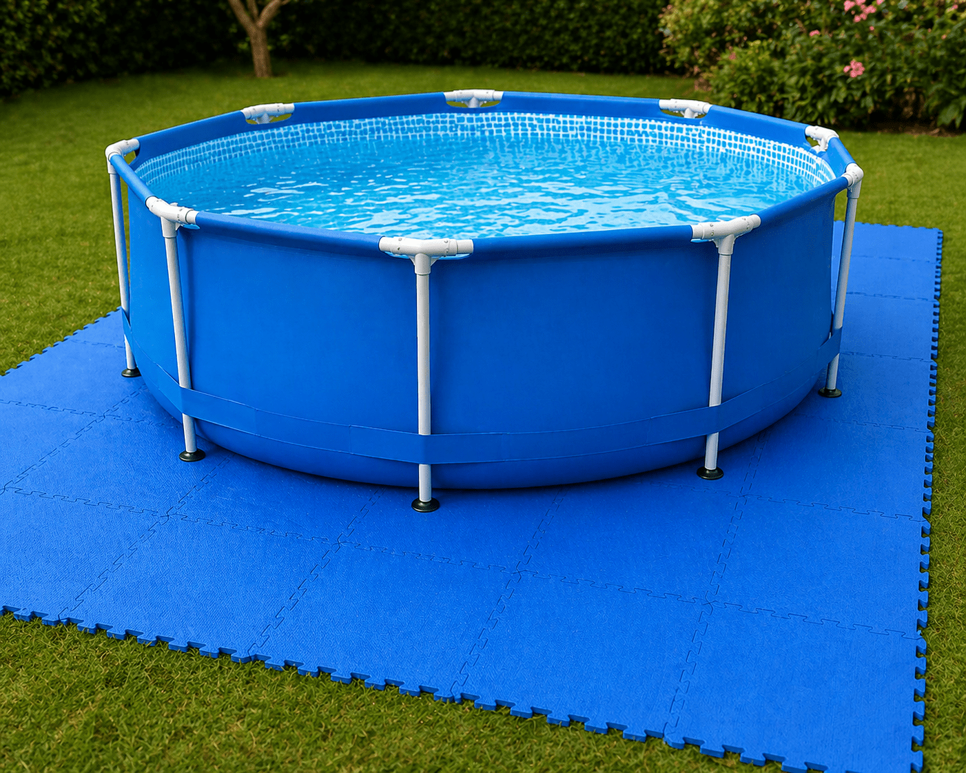 Tappeto Sottofondo Piscina Blu 50x50 cm Set 9 Pezzi - Lemag srl