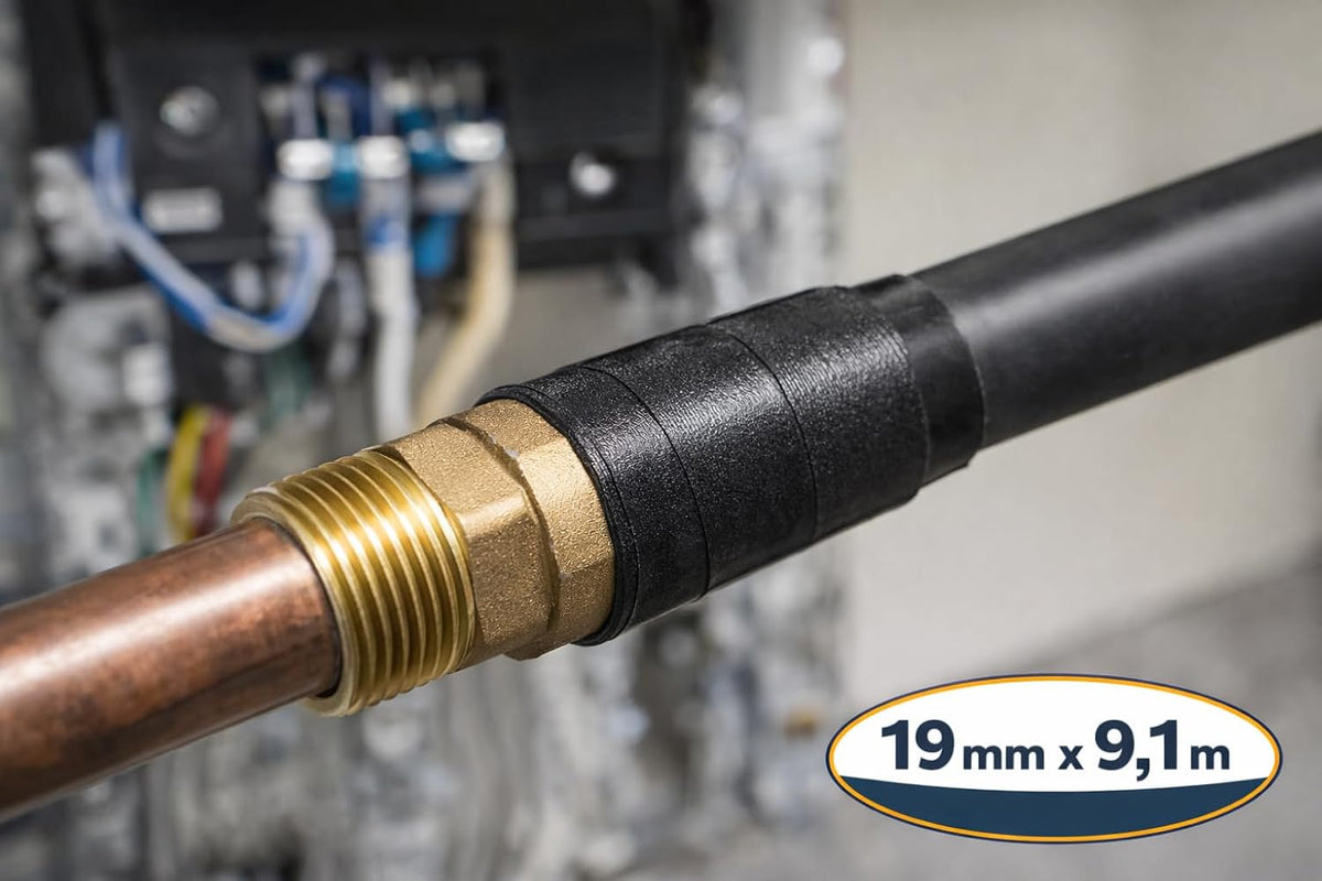 Nastro Autoagglomerante Isolante 19 mm x 9,1 m – Nastro Autovulcanizzante Impermeabile per Riparazioni Elettriche e Idrauliche - Lemag srl