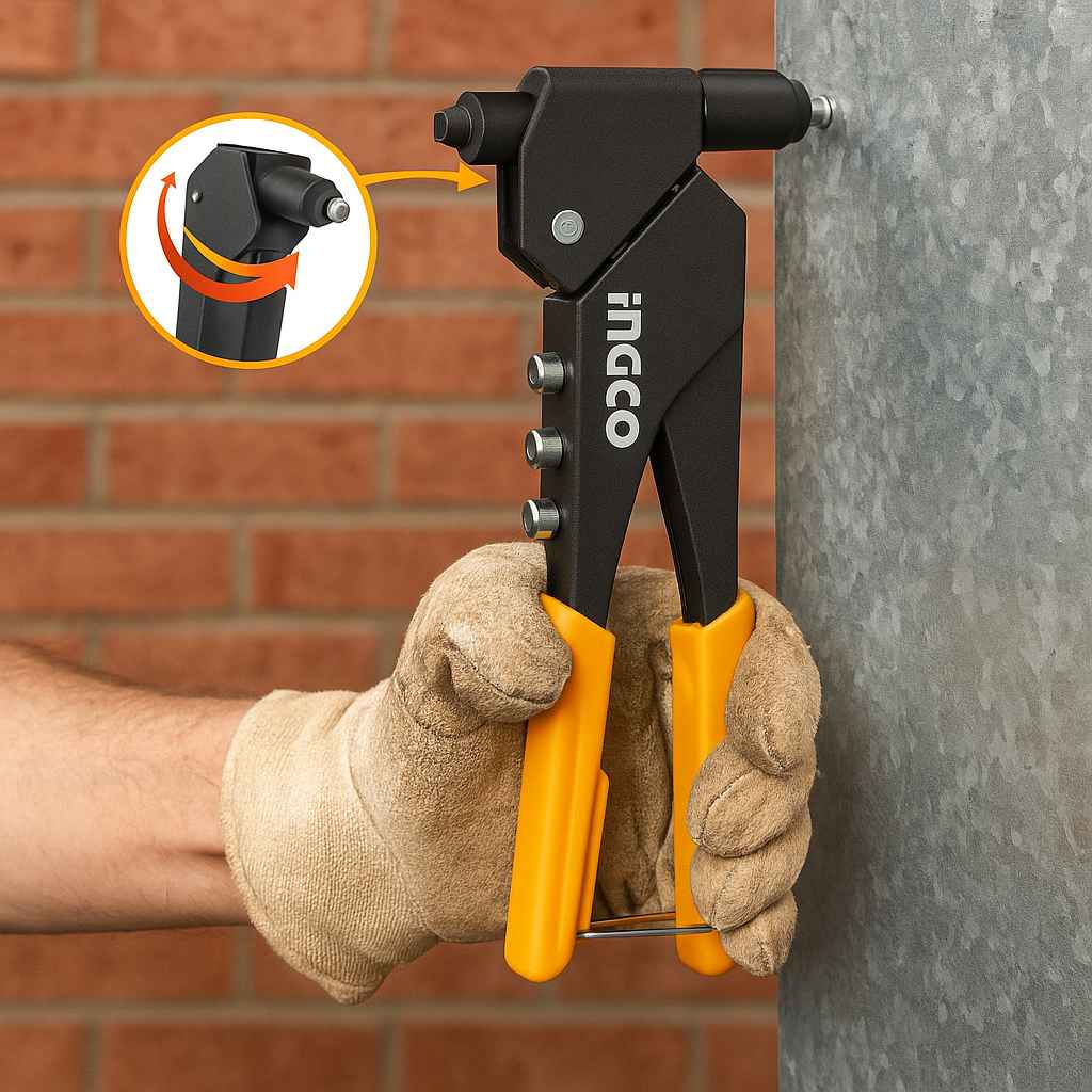 Rivettatrice INGCO SHHR106 10,5", testa girevole 360° in lega di alluminio - Lemag srl