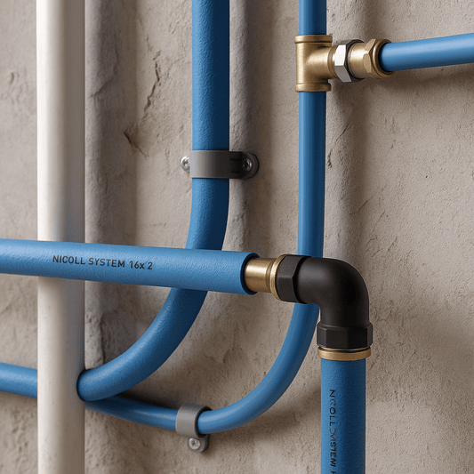 Tubo multistrato NICOLL SYSTEM 16x2 coibentato blu, rotolo 25 m per acqua fredda - Lemag srl