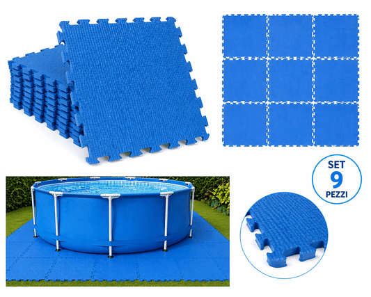 Tappeto Sottofondo Piscina Blu 50x50 cm Set 9 Pezzi - Lemag srl