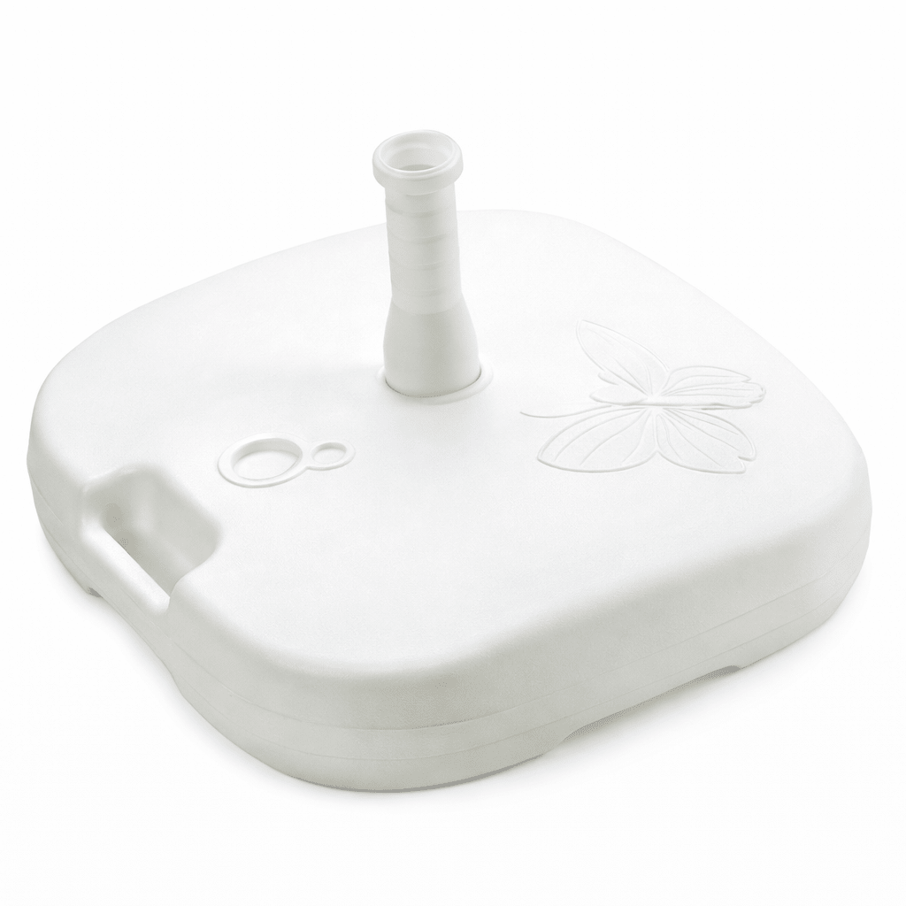 Base Ombrellone 44x44x12 cm Bianca Supporto Stabile Giardino Terrazza - Lemag srl