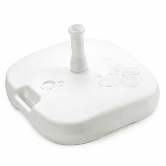 Base Ombrellone 44x44x12 cm Bianca Supporto Stabile Giardino Terrazza - Lemag srl