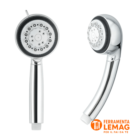 Soffione Doccia 8 Getti Cromato Universale Anticalcare Alta Pressione - Lemag srl