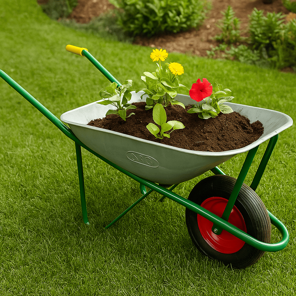 Carriola Edilizia 75 Lt Vasca Zincata – Telaio Rinforzato e Ruota Pneumatica - Lemag srl