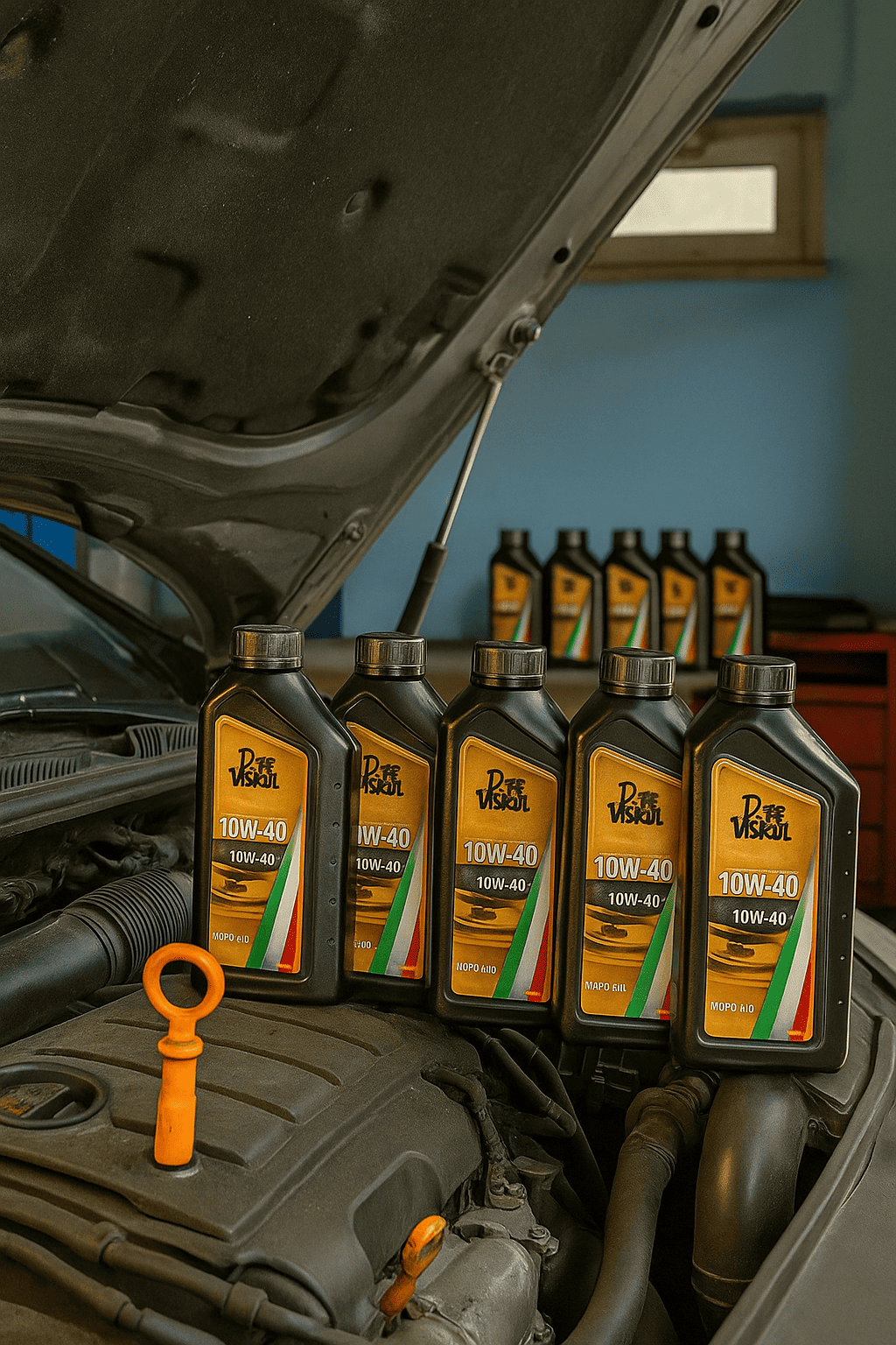 Viskoil Olio Motore 10W40 Semisintetico 1 Litro x 5 Pezzi Auto Benzina e Diesel - Lemag srl