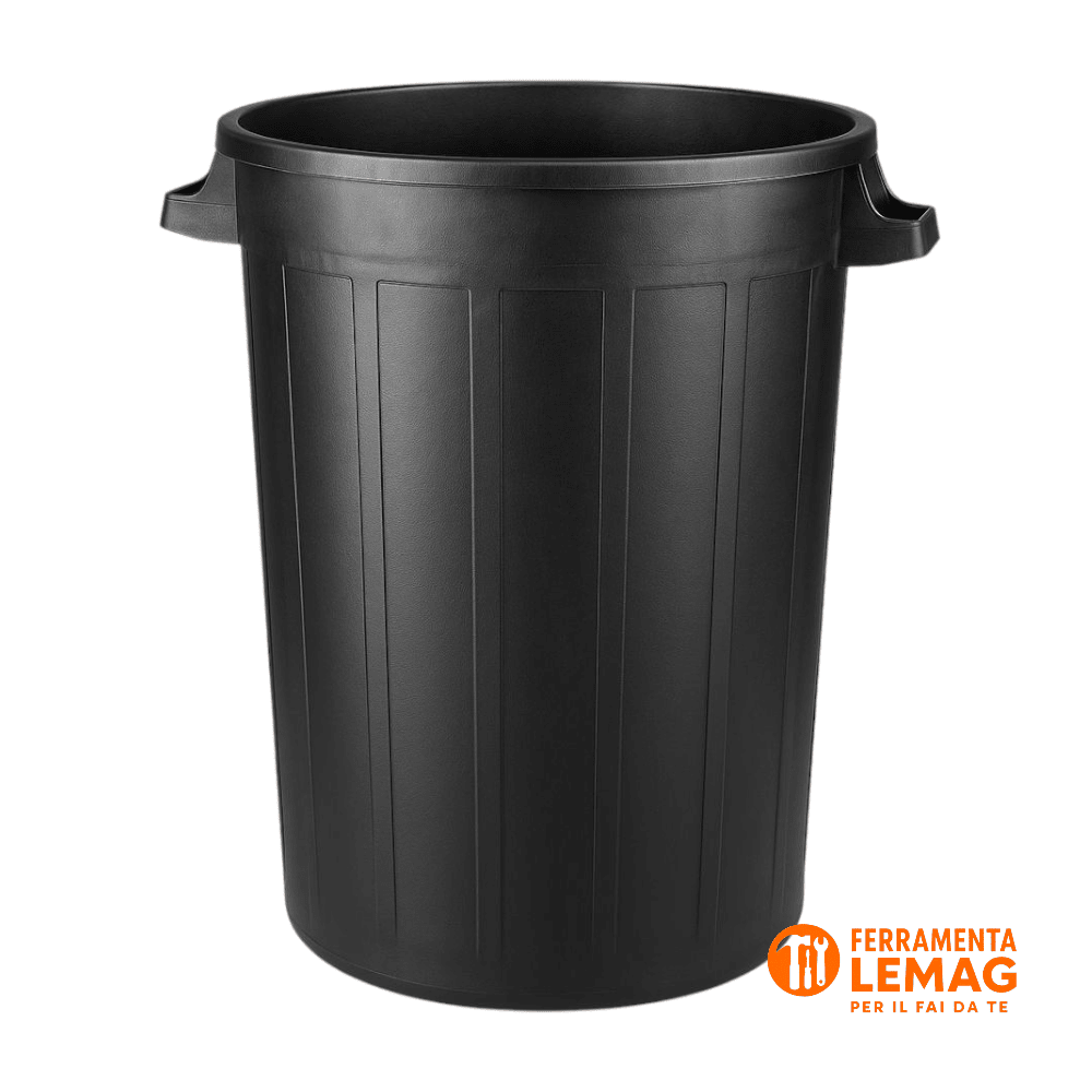 CIS Bidone Portarifiuti in Plastica – Nero 100 Litri – Lemag srl - Lemag srl