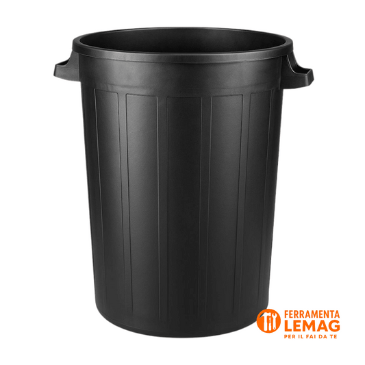 CIS Bidone Portarifiuti in Plastica – Nero 100 Litri – Lemag srl - Lemag srl