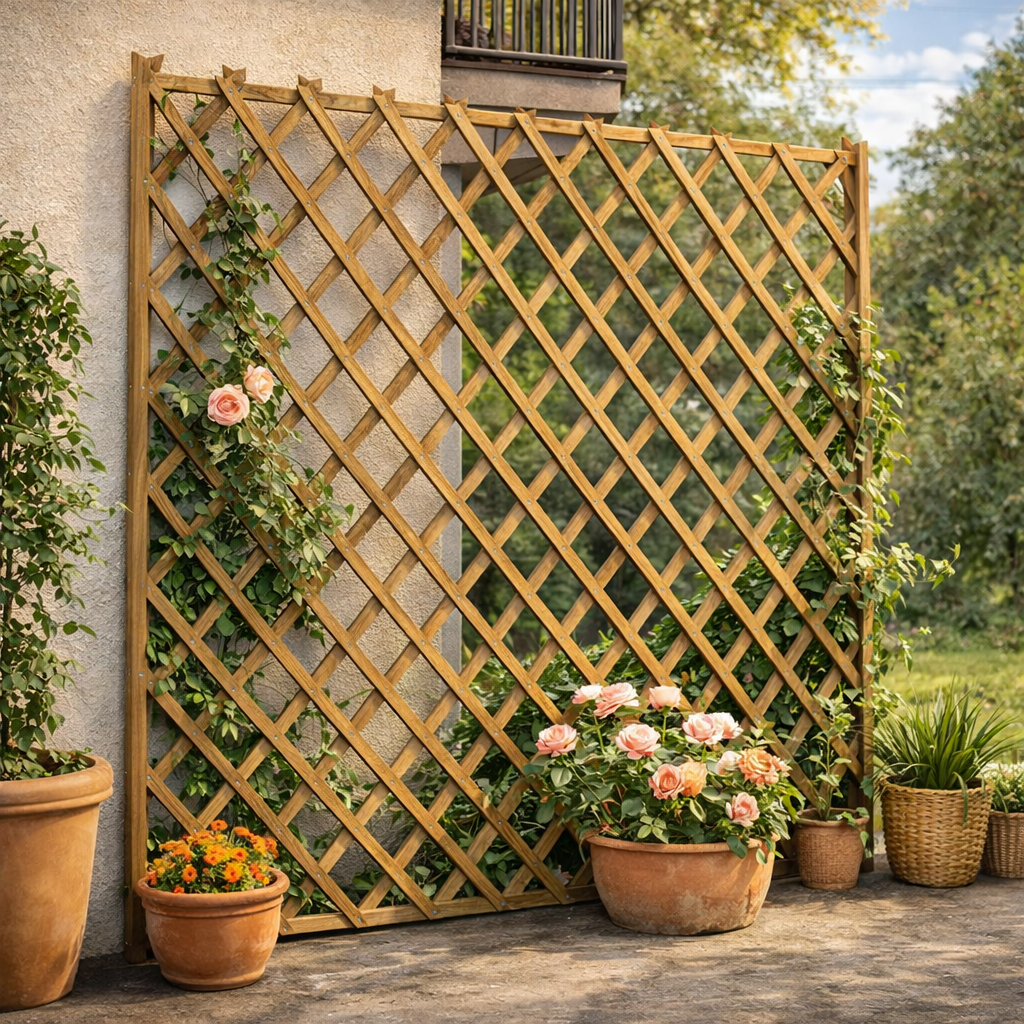 Traliccio in Legno Estensibile 120x180 cm Grigliato per Piante Balcone Giardino - Lemag srl