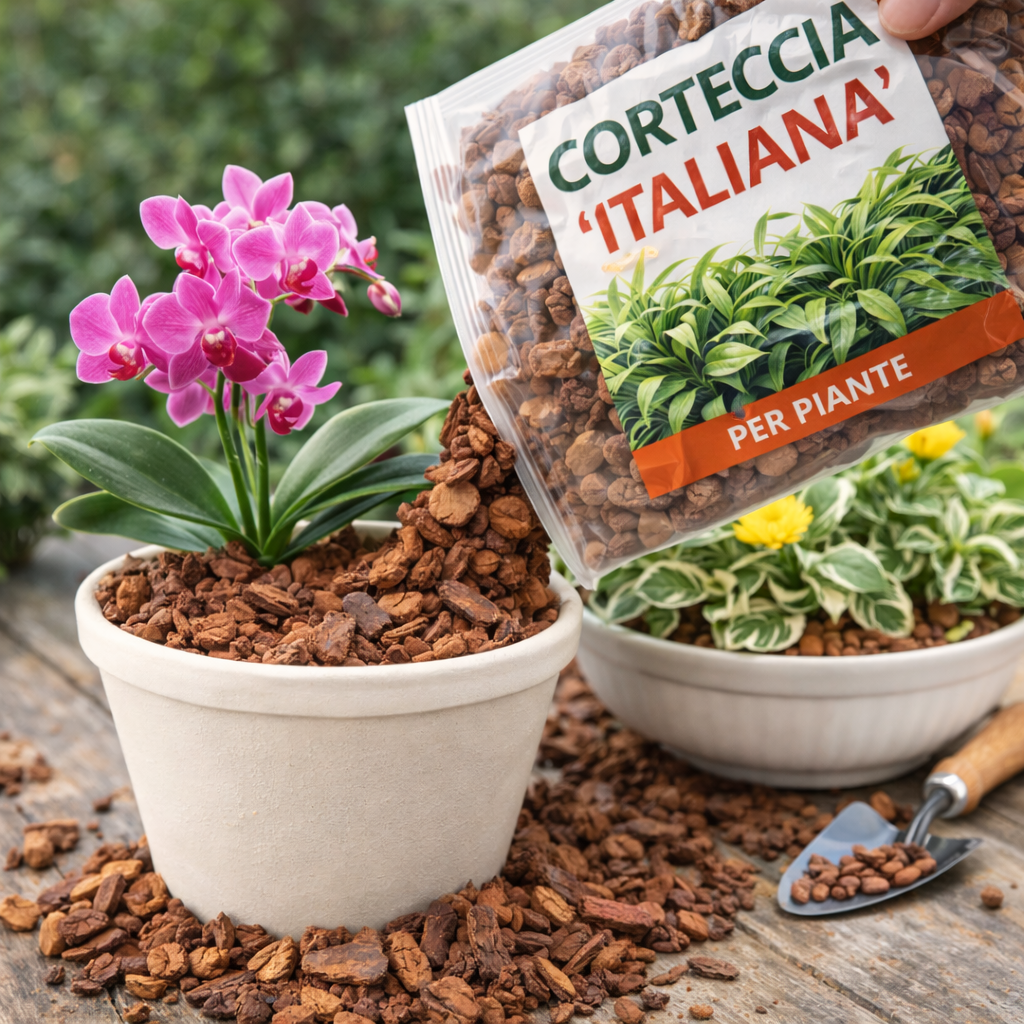 Corteccia Italiana per Piante 2 Litri – Pacciamatura Naturale per Vasi, Fioriere e Giardino – Decorativa e Protettiva - Lemag srl
