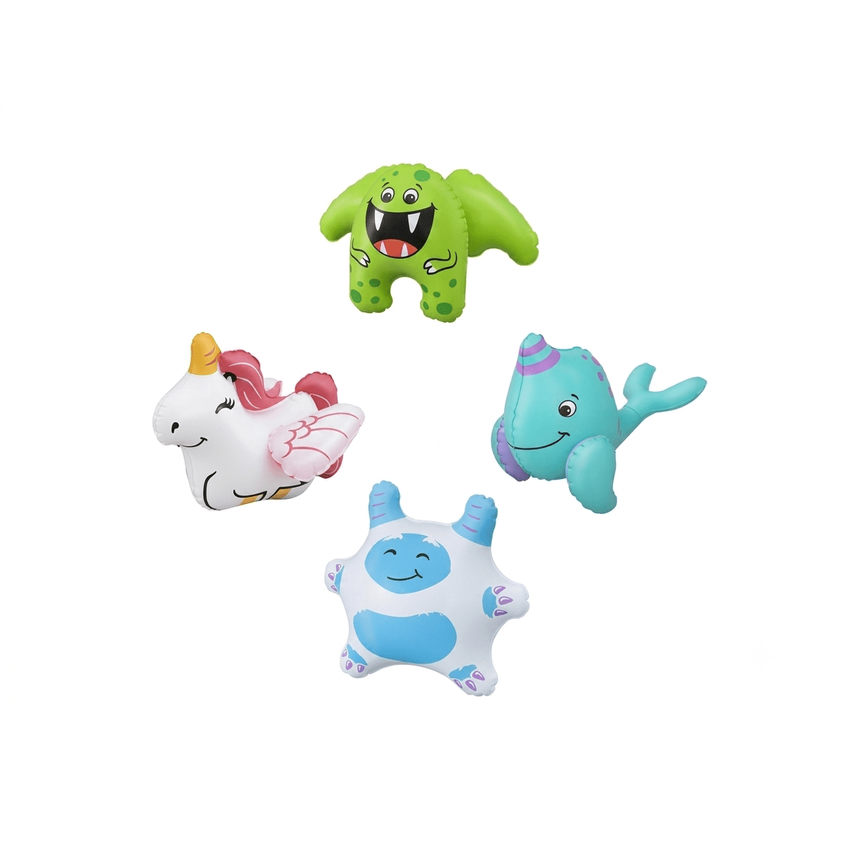 Set di animali galleggianti colorati, ideali come gonfiabili mare e piscina per il divertimento dei bambini in acqua.