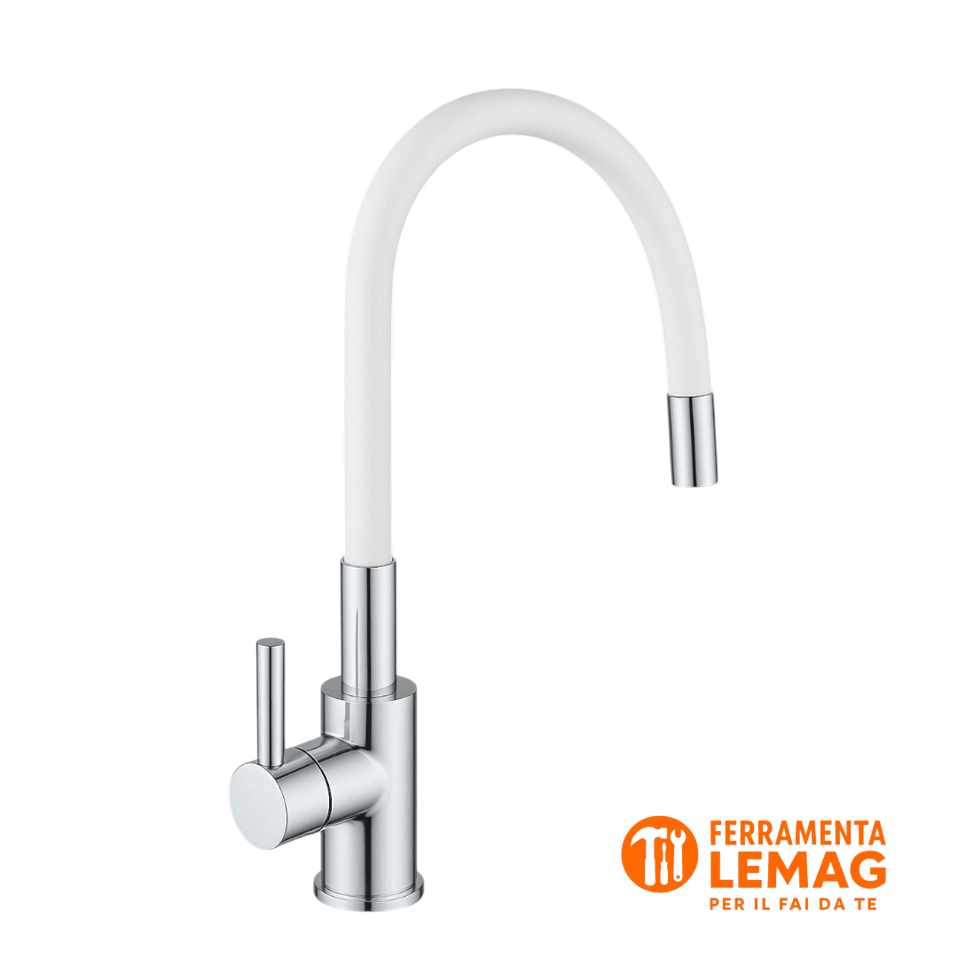 Miscelatore Lavello Flessibile con Canna in Gomma SNAKE Nero - Lemag srl - Lemag srl