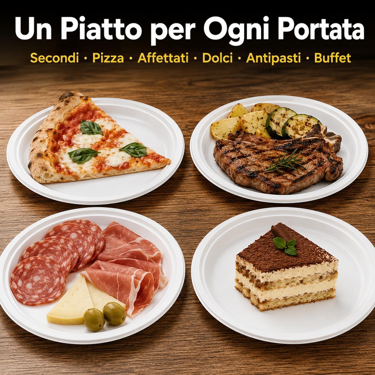 200 Piatti Piani Riutilizzabili – 10 Conf. × 20 pz | Resistenti e Impilabili | Secondi Pizza Antipasti Buffet | Sagre Feste Famiglia Ristorante | Made in Italy - Lemag srl