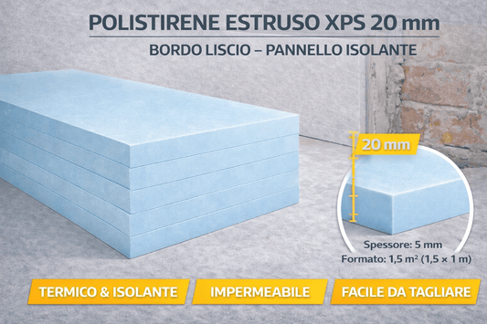 Polistirene Estruso XPS 20mm Bordo Liscio Pannello Isolante - Lemag srl