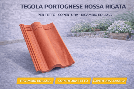 Tegola Portoghese Rossa Rigata Per Tetto Copertura Ricambio Edilizia - Lemag srl