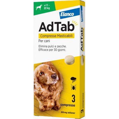 Adtab Elanco Cani – Compresse Antiparassitarie per Pulci e Zecche da 1,3 a 45 kg - Lemag srl
