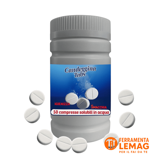 Candeggina in Pastiglie – 50 Tabs = 250L – Sbiancante Igienizzante – Lemag SRL - Lemag srl