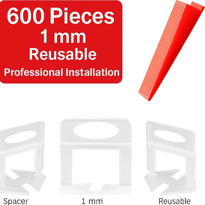 Kit 600 Livellatori Piastrelle 1 - 3 mm – 500 Distanziatori + 100 Cunei – Lemag SRL - Lemag srl