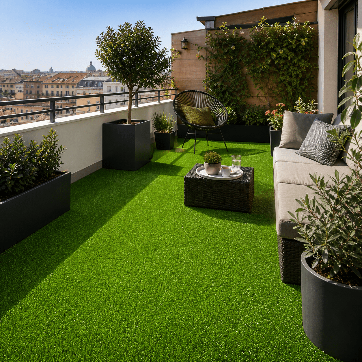 Prato Sintetico Altezza 2 Metri Erba Artificiale 5 MT LUNGHEZZA Vari Spessori 10 - 15 - 20 - 25 - 30 - 35 - 40 mm per Giardino Terrazzo Balcone - Lemag srl