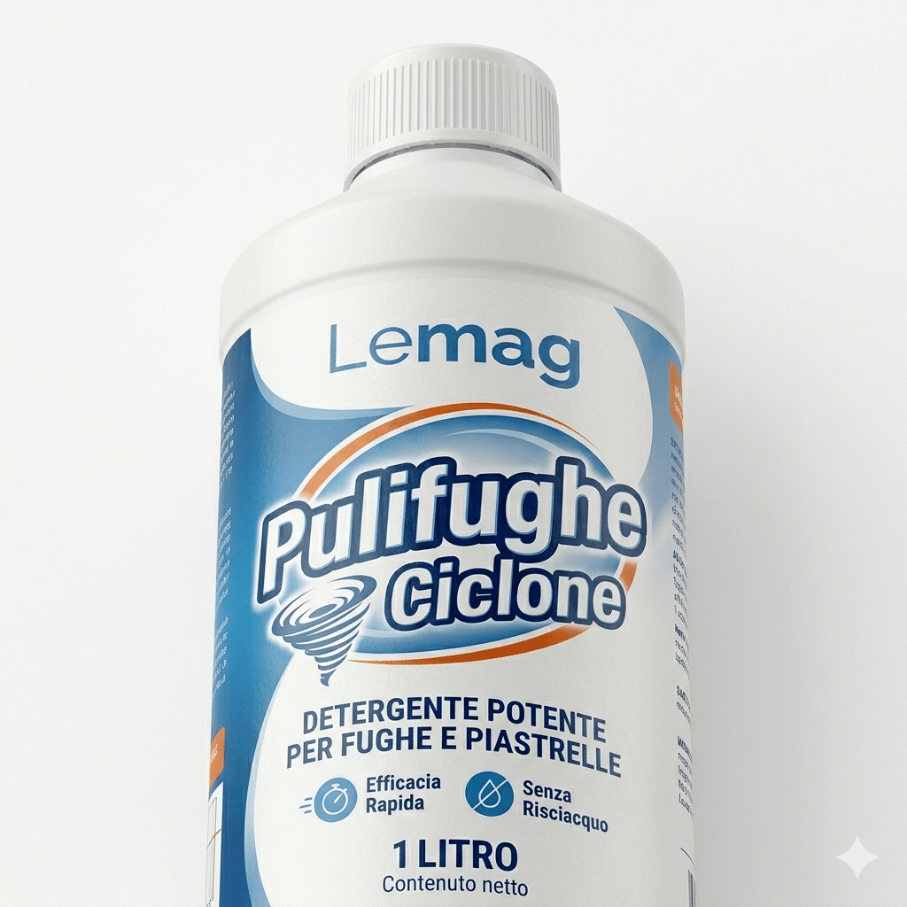 Ciclone 1L – Detergente Acido Professionale per Fughe e Pavimenti | Rimuove Calcare, Cemento e Incrostazioni | Pulizia Profonda Fughe, Gres, CeramicaCiclone 1L – Detergente Acido Professionale per Fughe e Pavimenti - Lemag srl