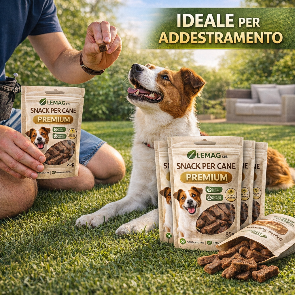 Snack per Cane Premium 5 Confezioni da 85 g Senza Glutine Ipoallergenico Addestramento LEMAG SRL - Lemag srl