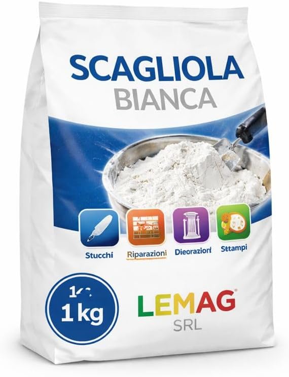 Scagliola Bianca 1 Kg – Gesso Fine per Stucchi, Riparazioni, Stampi e Decorazioni – LEMAG SRL - Lemag srl