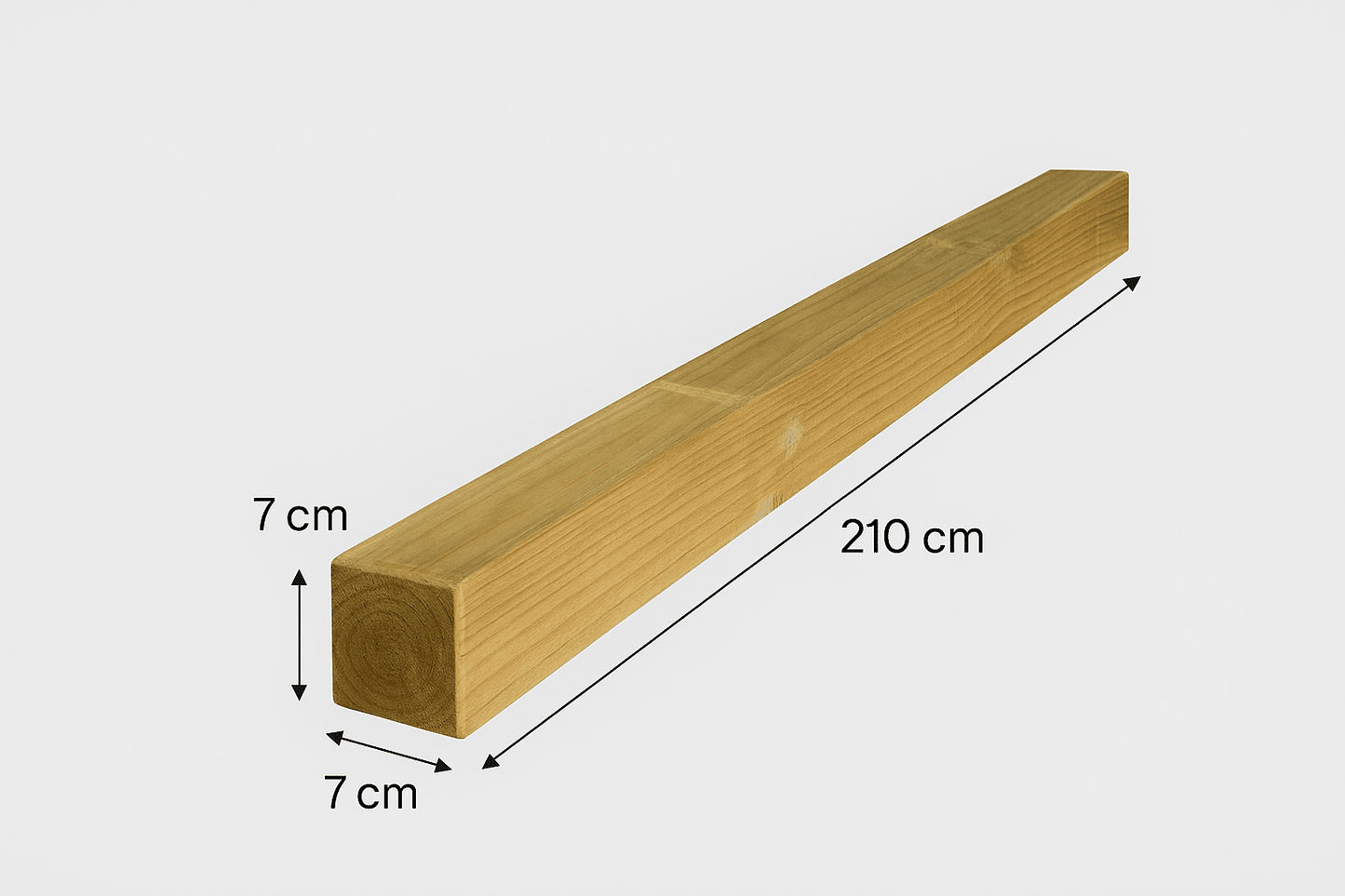 PALO QUADRATO PALI IN LEGNO DI PINO IMPREGNATO CM7X7X210H PER GIARDINO - Lemag srl