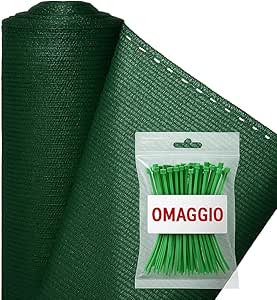 Telo Ombreggiante 90% Rete Ombra Verde Frangisole Frangivista Oscurante 1,5mt - Lemag srl